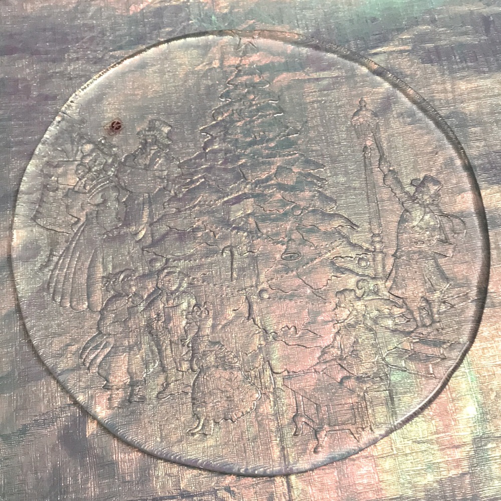 Vetreria Etrusca Embossed Crystal Platter